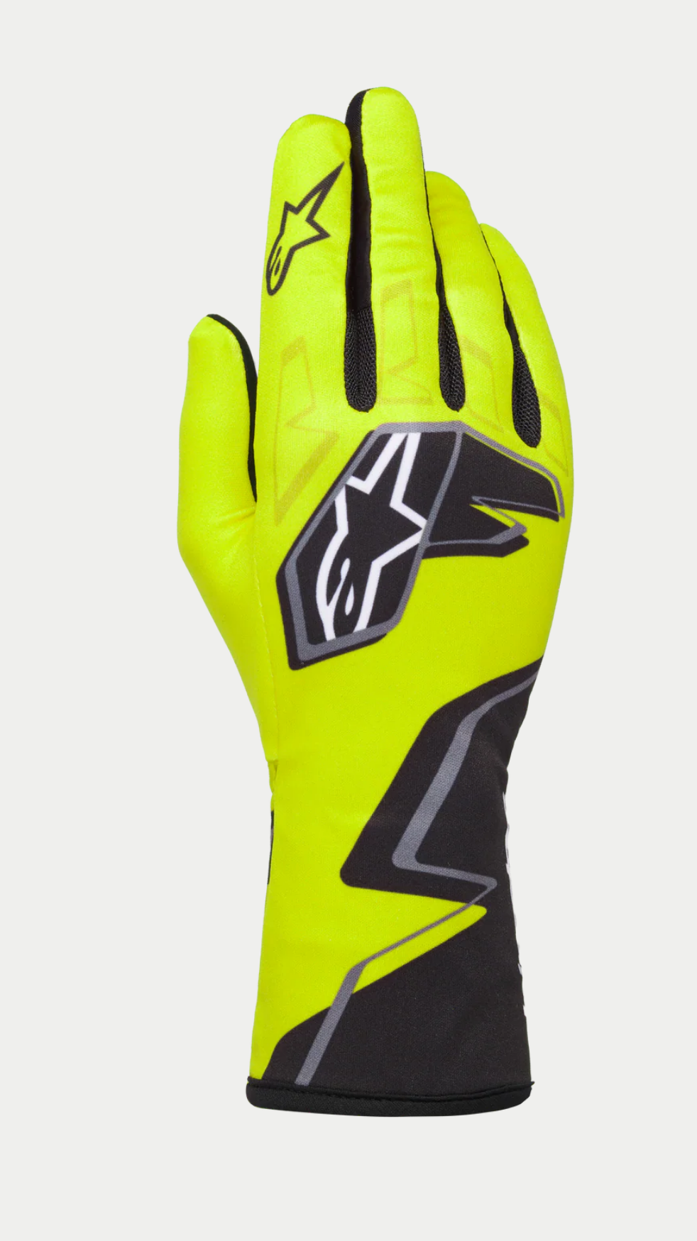 Alpinestars karthandschoen k-race graphic 1 zwart / fluor geel