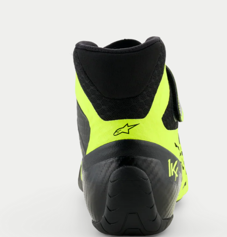 Chaussures de karting Alpinestars KX V3 homologuées FIA, jaune fluo/noir