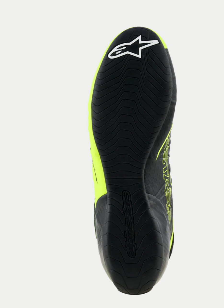 Chaussures de karting Alpinestars KX V3 homologuées FIA, jaune fluo/noir