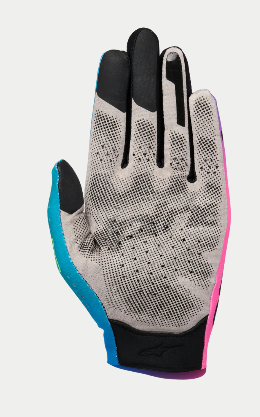 Gants Alpinestars Sim Racing Graphic 2 Cyan/Rose/Jaune fluo