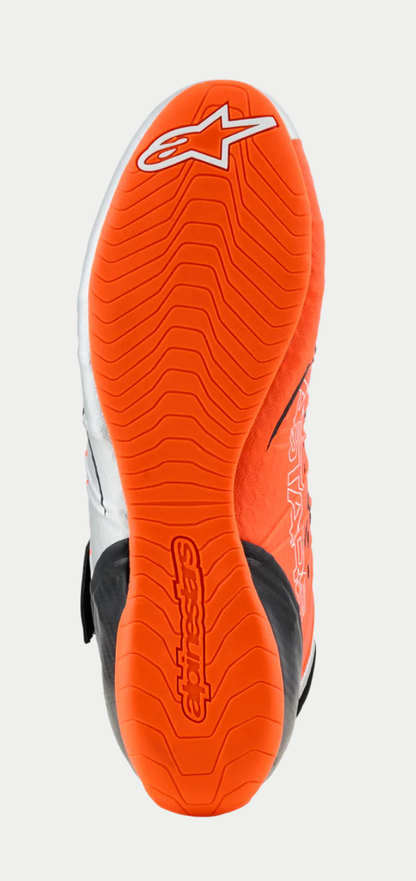 Chaussures de karting Alpinestars KX V3 homologuées FIA, orange/argent