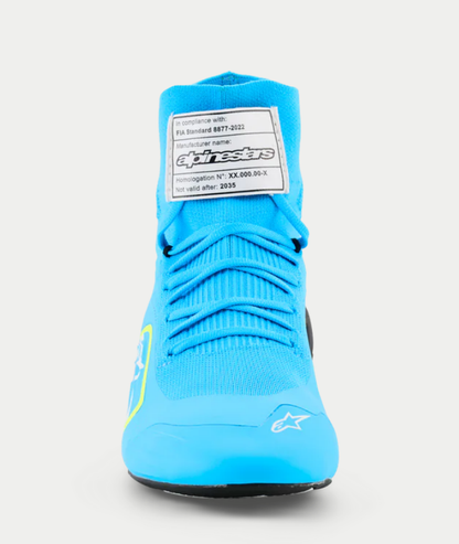 Chaussures de karting Alpinestars Supertech K FIA Bleu clair / Jaune fluo
