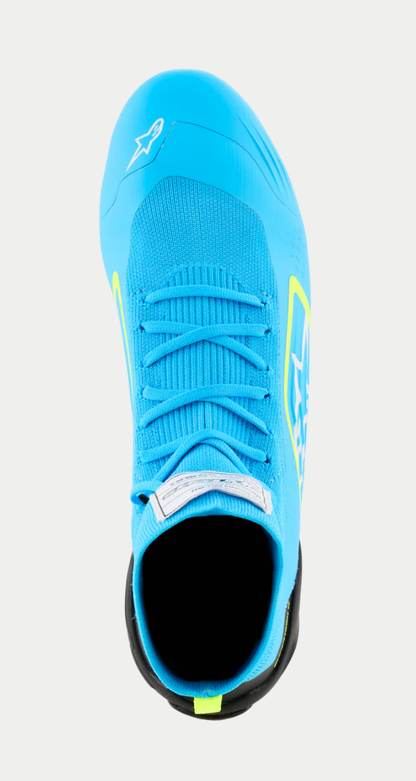 Chaussures de karting Alpinestars Supertech K FIA Bleu clair / Jaune fluo