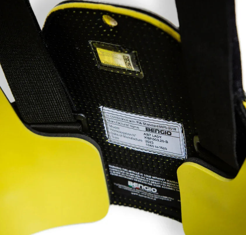 Bengio AB7 Lady dames ribprotector FIA 8870-2018 zwart/fluo geel - KartKings