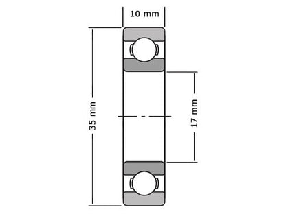 Roulement SKF pour jante avant / pour moyeu 17x10x35 6003-2RSH
