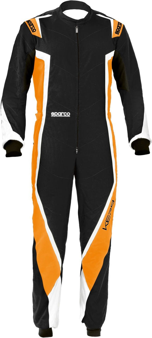 Combinaison de sécurité Sparco pour enfants, noire/orange