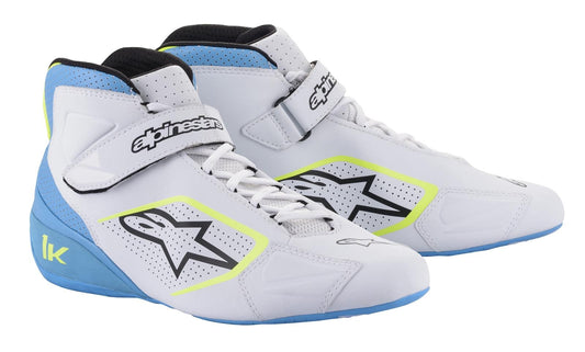 Alpinestars Tech 1-K Blanc/Bleu/Jaune Fluo