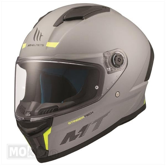 Casque MT Stinger 2 gris mat / jaune fluo