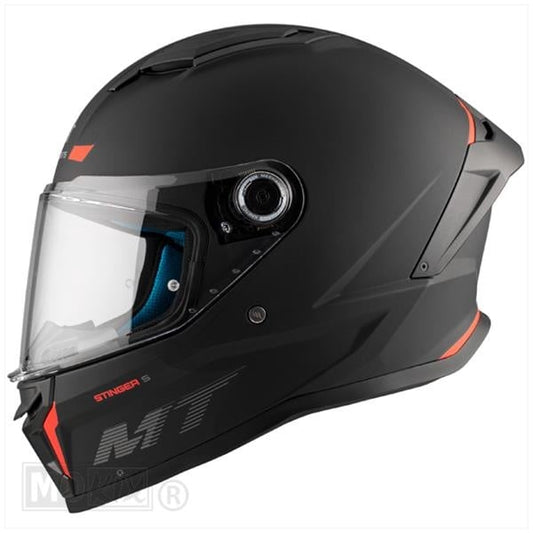 Casque MT Stinger 2 noir mat/orange fluo