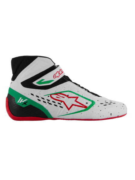 Chaussures de karting Alpinestars KX V3 homologuées FIA Blanc / vert / rouge