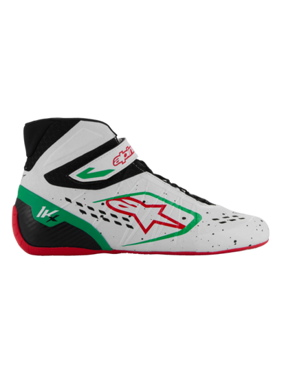 Chaussures de karting Alpinestars KX V3 homologuées FIA Blanc / vert / rouge