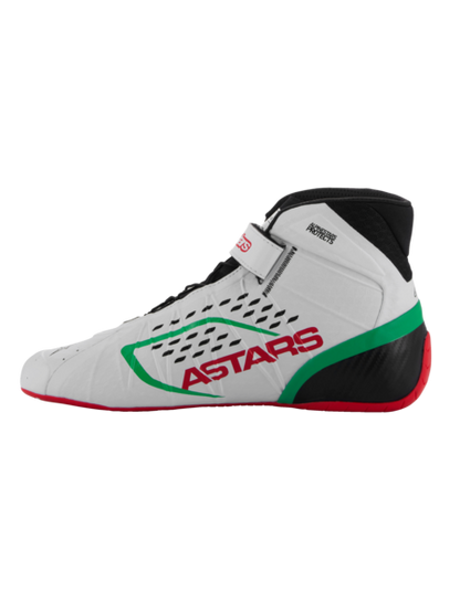 Chaussures de karting Alpinestars KX V3 FIA blanches/vertes/rouges