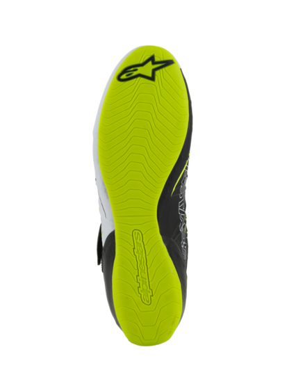 Chaussures de karting Alpinestars KX V3 homologuées FIA Noir/blanc/jaune fluo