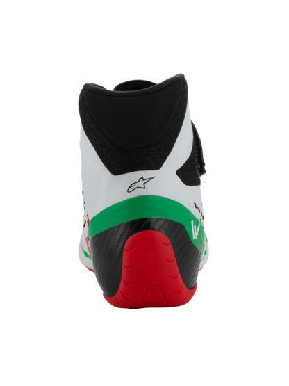 Chaussures de karting Alpinestars KX V3 homologuées FIA Blanc / vert / rouge