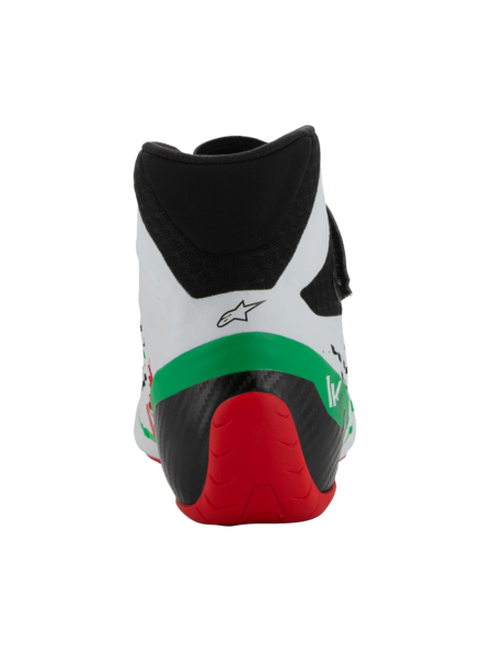 Chaussures de karting Alpinestars KX V3 FIA blanches/vertes/rouges