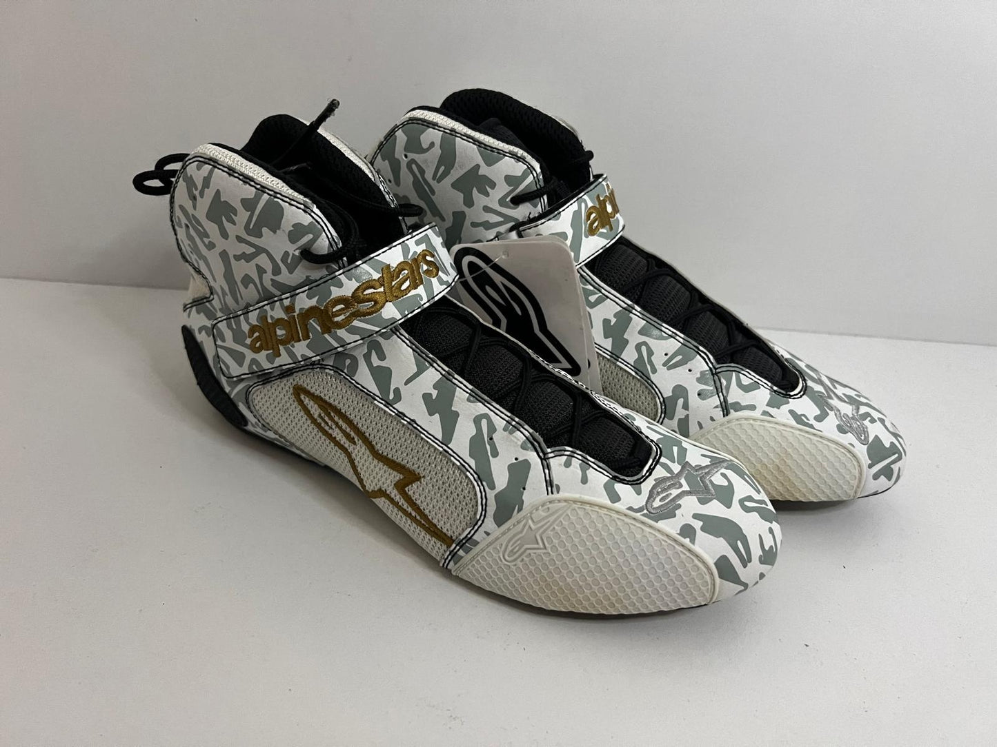 Chaussures de piste Alpinestars Tech-1 K GP blanches